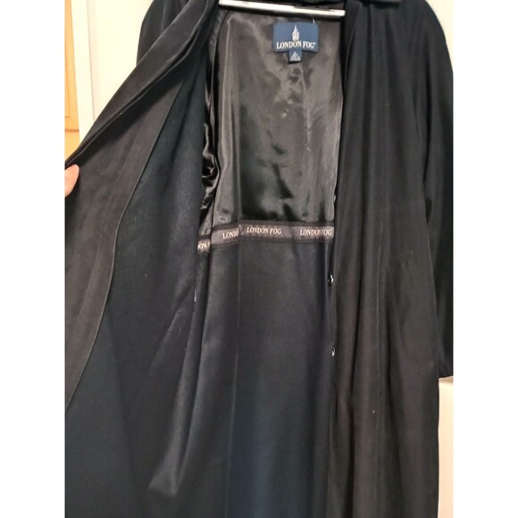 VTG London Fog Trench Coat Women's Large Petite Black With Removable Lining - Picture 3 of 15